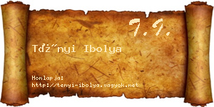 Tényi Ibolya névjegykártya